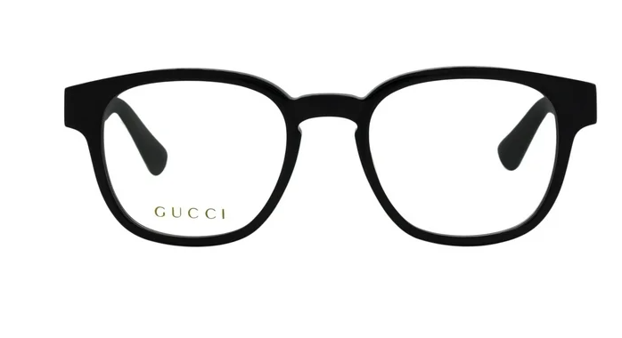 Gucci GG0927O 001 Black/Green Red Soft Square Men's Eyeglasses