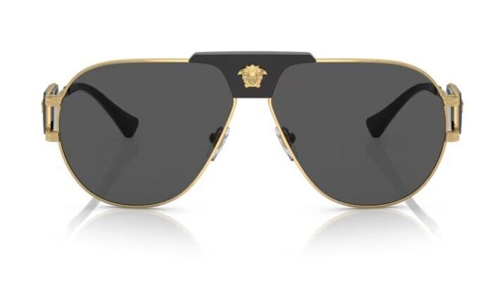 Versace 0VE2252 100287 Dark Grey / Gold Oval Shaped Men's Sunglasses