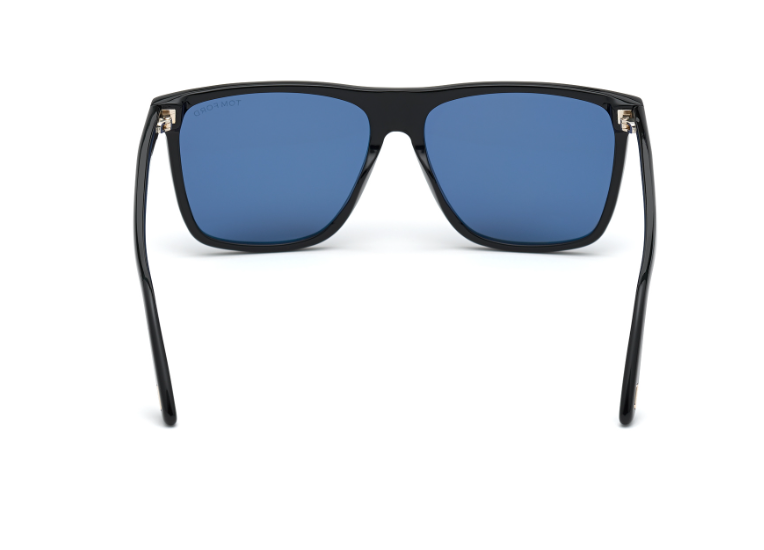 Tom Ford Fletcher FT0832 01V Shiny Black/Blue Black Square Men's Sunglasses