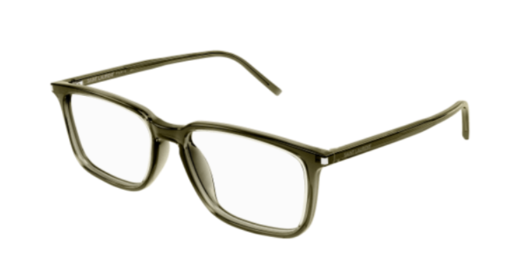 Saint Laurent SL 645/F 005 Green Square Men's Eyeglasses