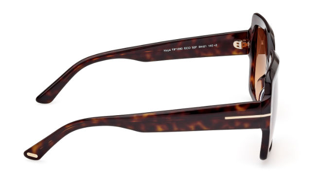 Tom Ford KAYA FT1082 52F Dark Havana/Brown Square Women's Sunglasses