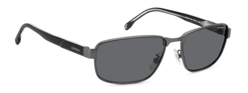 CARRERA C FLEX 09/G/S R-80 Ruthenium/Grey Polarized Rectangle Men's Sunglasses