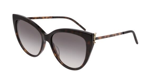 Saint Laurent SL M48S_A 004 Havana-Gold/Gradient Grey Cat-Eye Women's Sunglasses