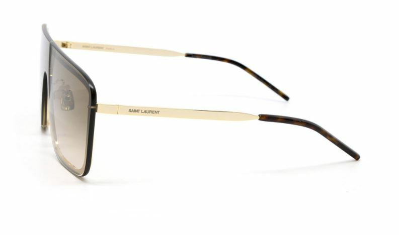 Saint Laurent SL 364 MASK 006 Gold/Brown Square Unisex Sunglasses