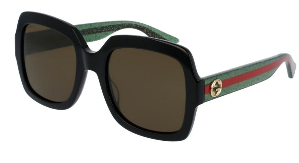 GUCCI GG0036SN 002 Black Square Rectangle Women's  54 mm Sunglasses