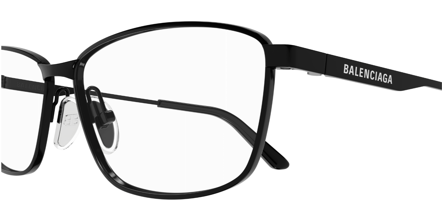 Balenciaga BB0283O 001 Black Squared Men's Eyeglasses