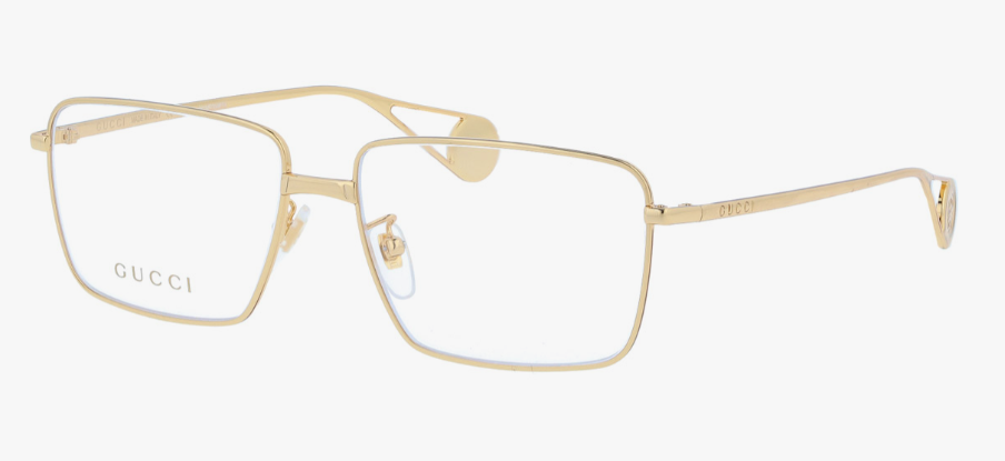 Gucci GG0439O 005 Gold/Clear Rectangular Women's Eyeglasses