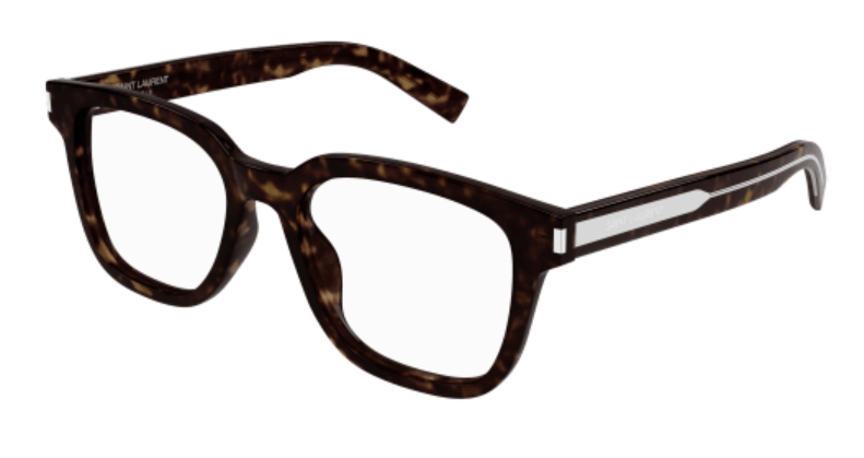 Saint Laurent SL 711 OPT 002 Havana/Crystal Soft Rectangle Men's Eyeglasses