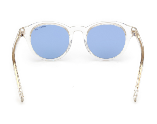 Tom Ford FT1123-D 26V Crystal/Blue Round Men's Sunglasses