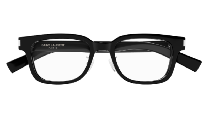 Saint Laurent SL 723/J 004 Black/Crystal Soft Rectangle Men's Eyeglasses