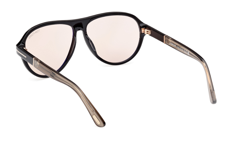 Tom Ford QUINCY FT 1080 01E ShinyBlack-Beige/Brown Photochromic Men's Sunglasses