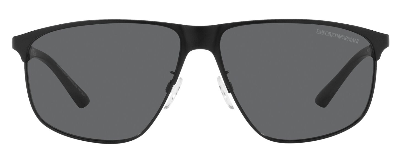 Emporio Armani EA 2018 3001/87 Black/Dark Grey Square Men's Sunglasses