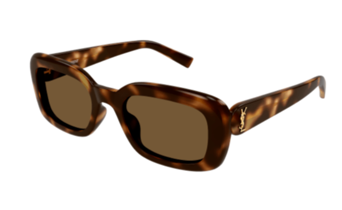 Saint Laurent SL M130 004 Havana/Brown Oval Women's Sunglasses