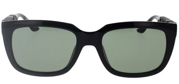 Balenciaga BB0108S 001 Black/Green Square Full Rim Unisex Sunglasses