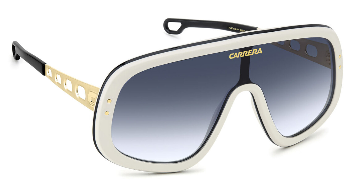 Carrera FLAGLAB 17 B4E 08 White Gold/Blue Shaded Mask Men's Sunglasses