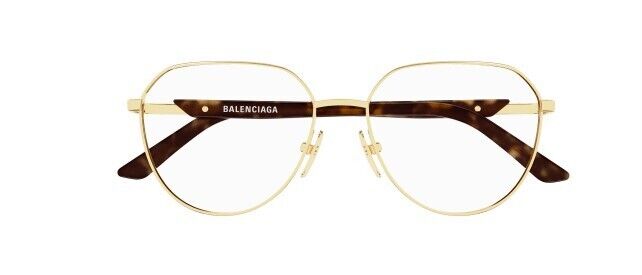 Balenciaga BB0249O 002 Gold Round Men's Eyeglasses