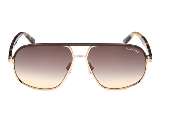 Tom Ford FT1019 Maxwell 28F Rose Gold-Blonde Havana/Brown Gradient Sunglasses