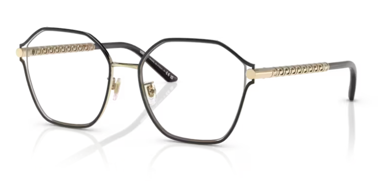 Versace 0VE1299D 1425 Pale gold Soft Square Semi-Rim Square Women's Eyeglasses