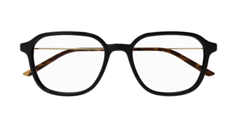 Gucci GG1576O 001 Black/Gold Square Men's Eyeglasses