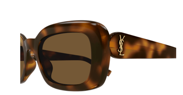 Saint Laurent SL M130 004 Havana/Brown Oval Women's Sunglasses