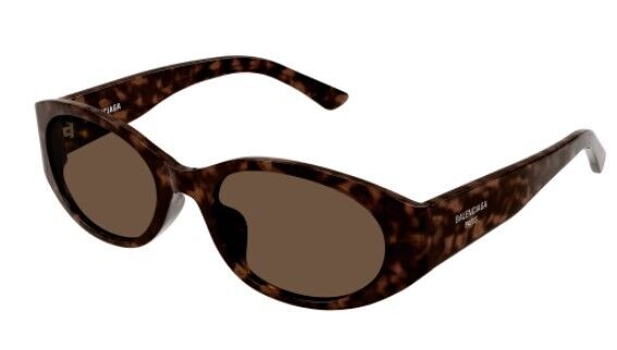 Balenciaga BB0369SK 002 Havana/Brown Round Women's Sunglasses