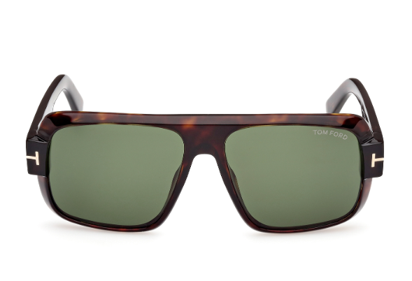 Tom Ford FT1101 Turner 52N Dark Havana/Green Square Men's Sunglasses