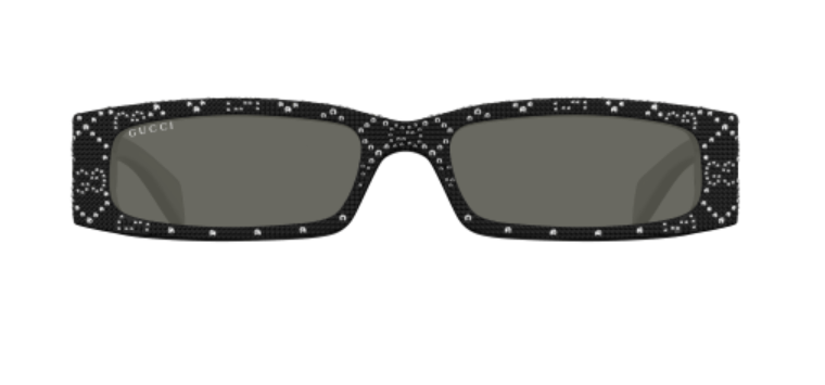 Gucci GG1780S 002 Black/Grey Crystal Rectangle Men's Sunglasses