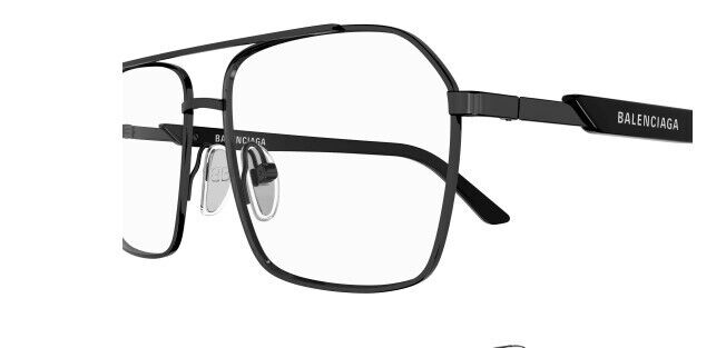 Balenciaga BB0248O 003 Grey-Black Square Men's Eyeglasses