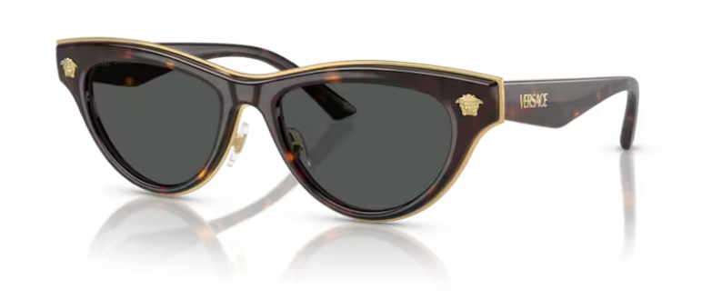 Versace 0VE2273 108/87 Havana/Dark Grey Cat Eye Women's Sunglasses