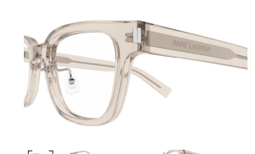 Saint Laurent SL 723/J 006 Beige Soft Rectangle Men's Eyeglasses