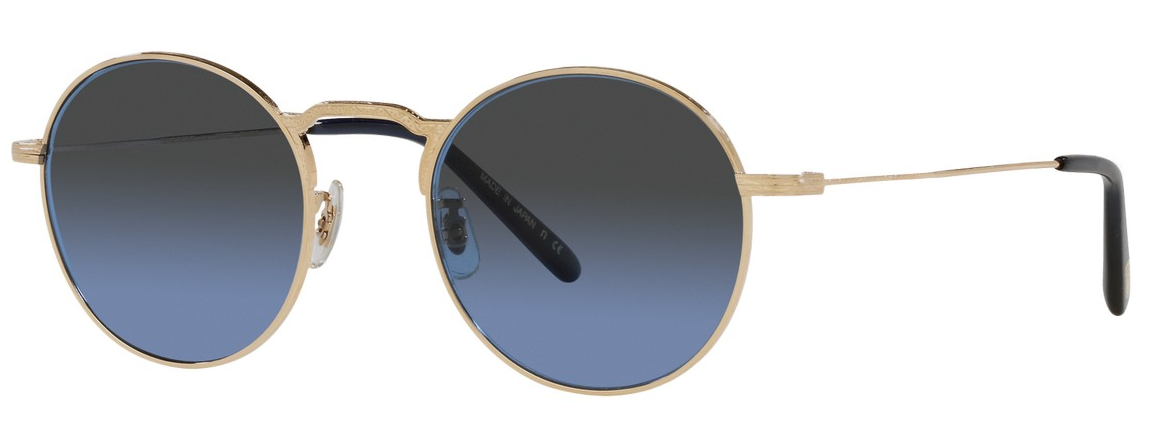 Oliver Peoples Weslie Sun OV1282ST 5292P4 Gold/Dark Azure Round Men's Sunglasses