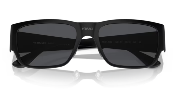 Versace VE2262 126187  Black/Dark Grey Square 56mm Men's Sunglasses