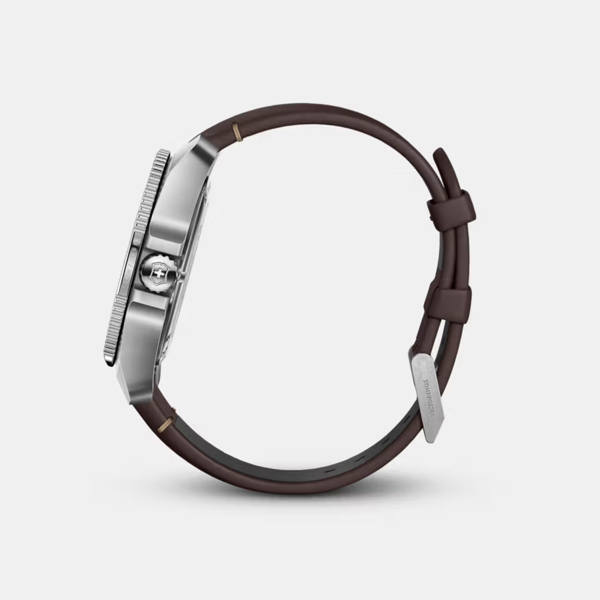 Victorinox Journey 1884 Grainy Black Dial With Brown Leather Strap Men's Watch 241976.1