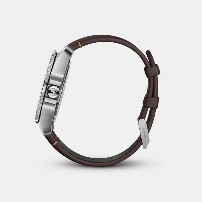 Victorinox Journey 1884 Grainy Black Dial With Brown Leather Strap Men's Watch 241976.1