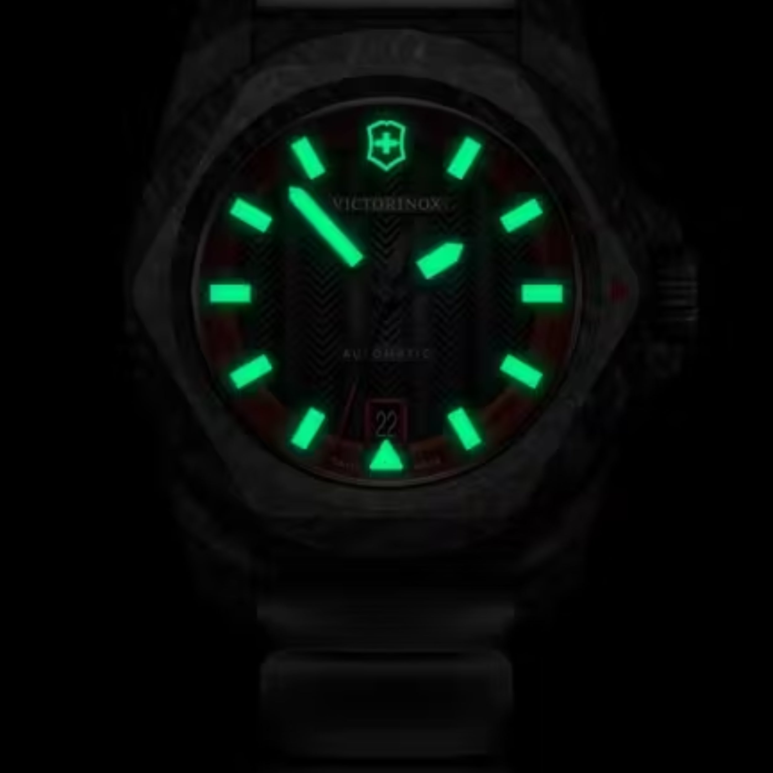 Victorinox I.N.O.X. Automatic Matt Black Dial With Red Outer Ring Men's Watch 242024.1