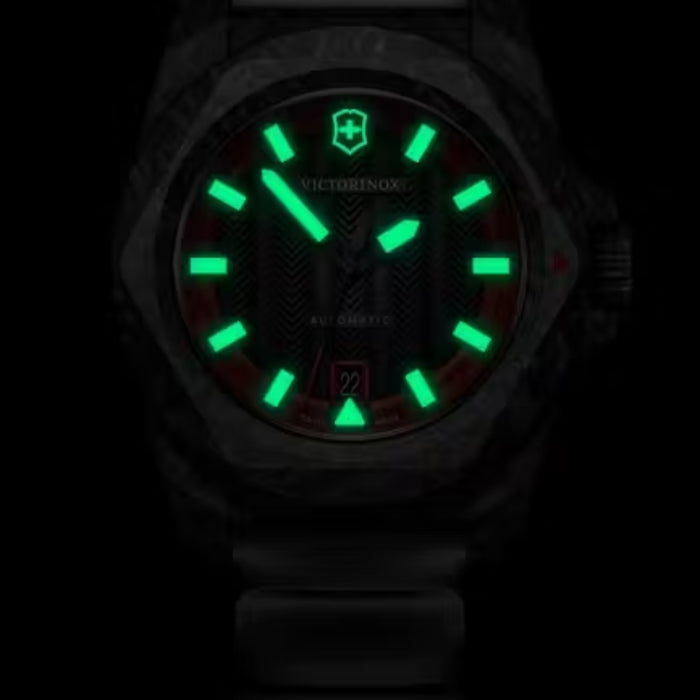 Victorinox I.N.O.X. Automatic Matt Black Dial With Red Outer Ring Men's Watch 242024.1
