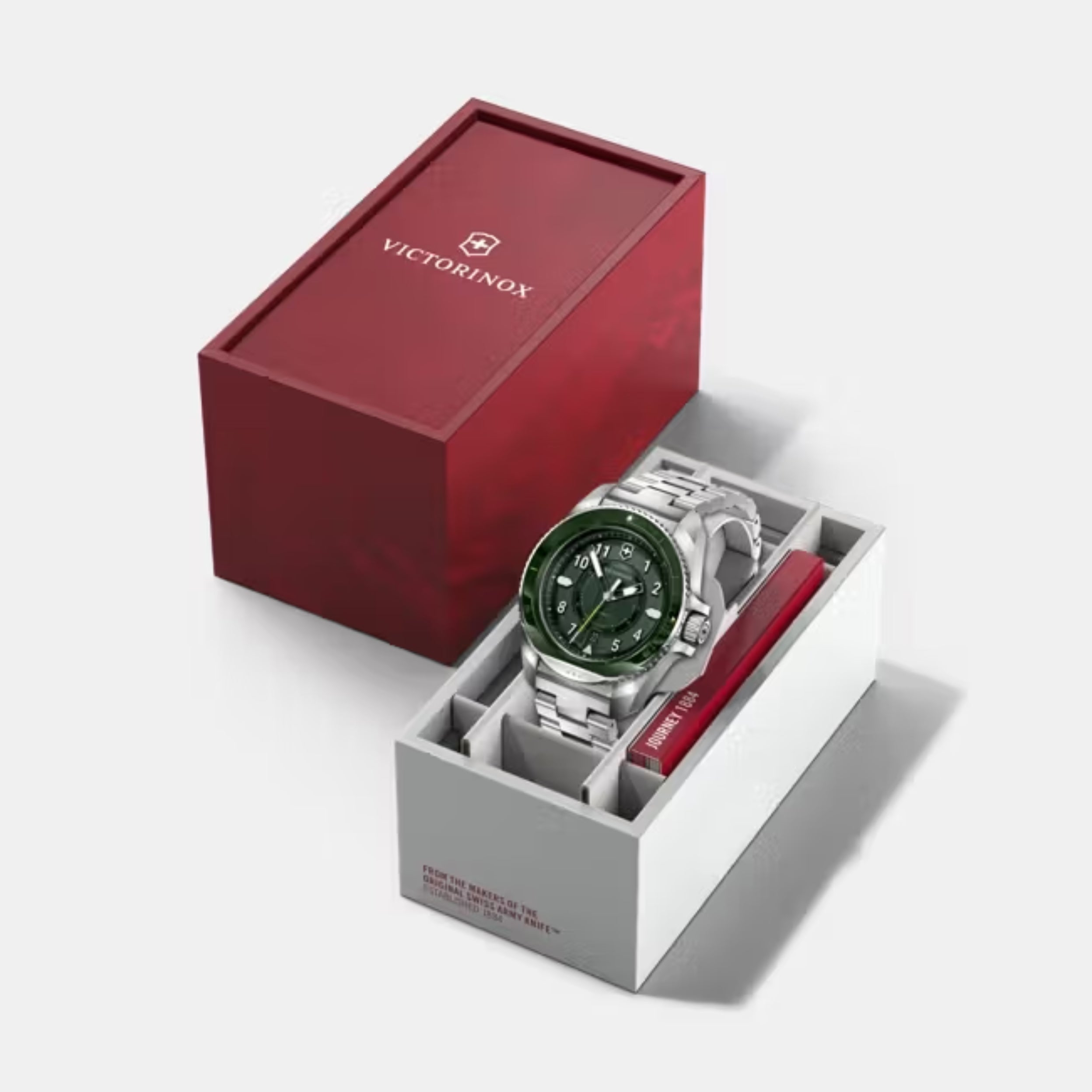 Victorinox Journey 1884 Automatic Matt Green Dial With Silver Bracelet Men's Watch 242015