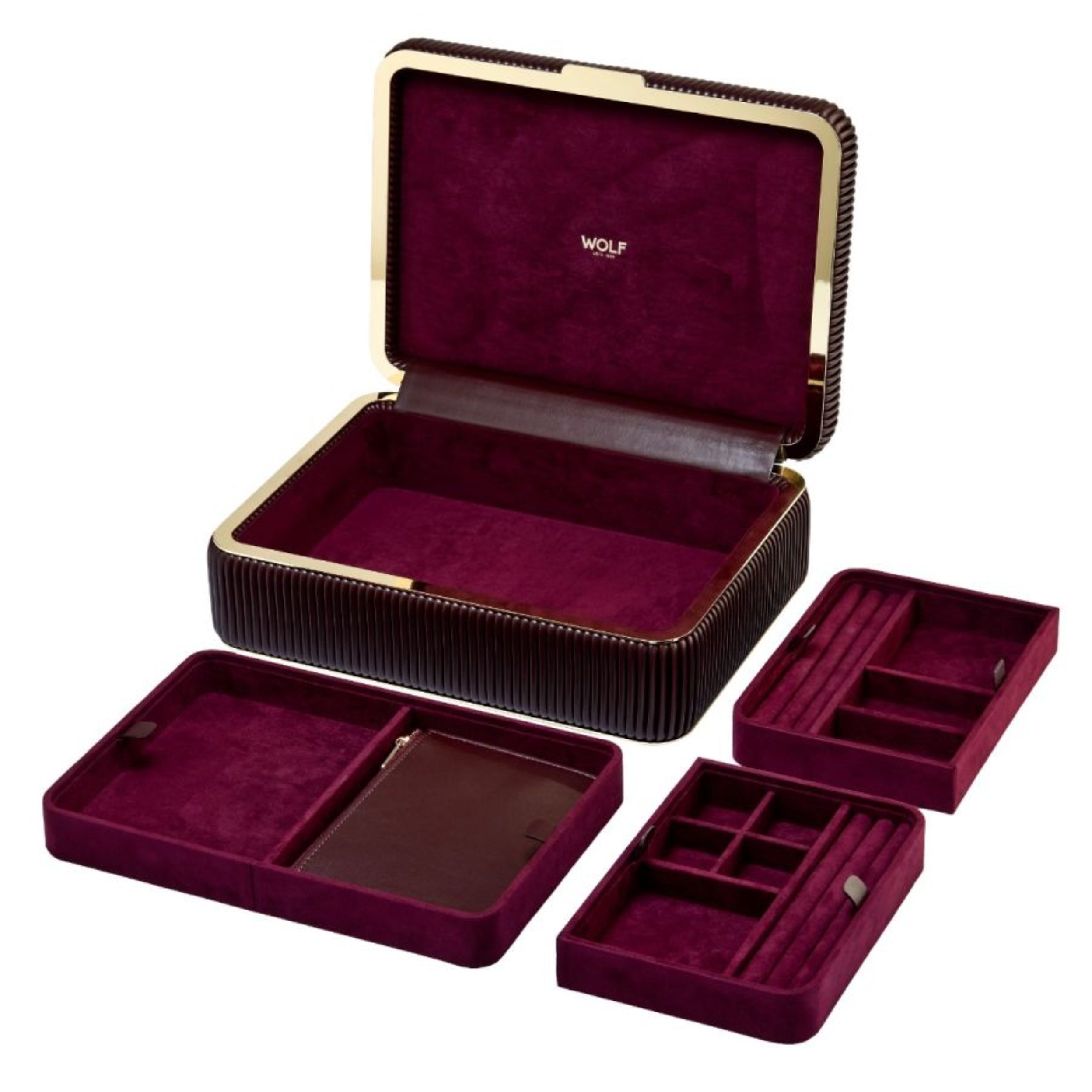 Wolf Bella Bordeaux Medium Jewelry Box 781026