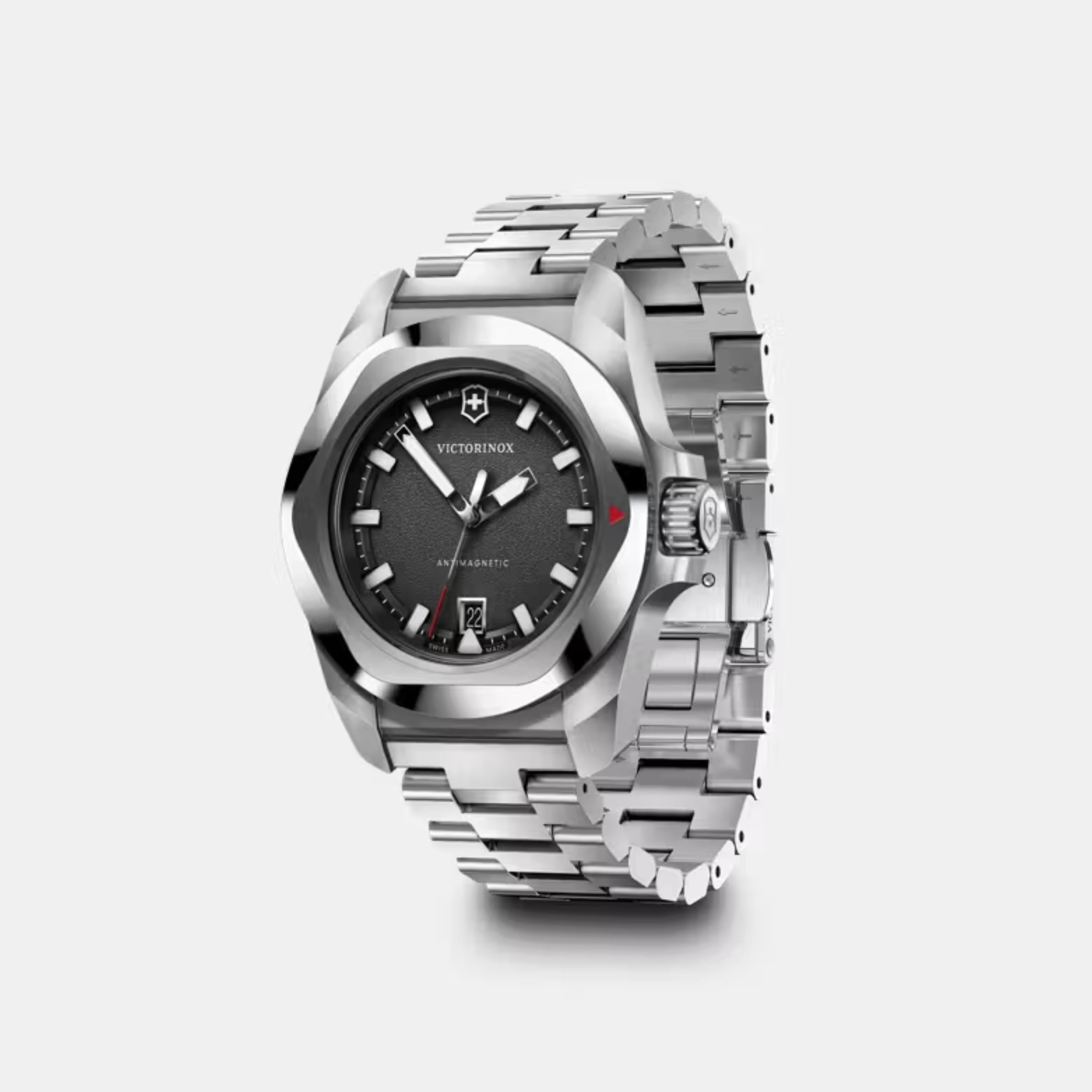 Victorinox I.N.O.X. Quartz Black Dial Stainless Steel Men's Watch 242030