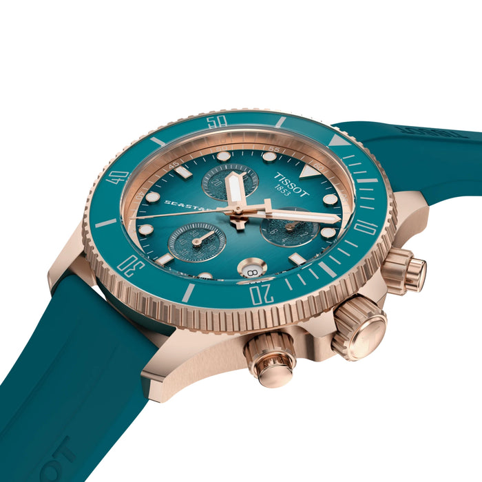 Tissot Seastar 1000 Quartz Chronograph 38mm Turquoise Dial Watch T1202173704100