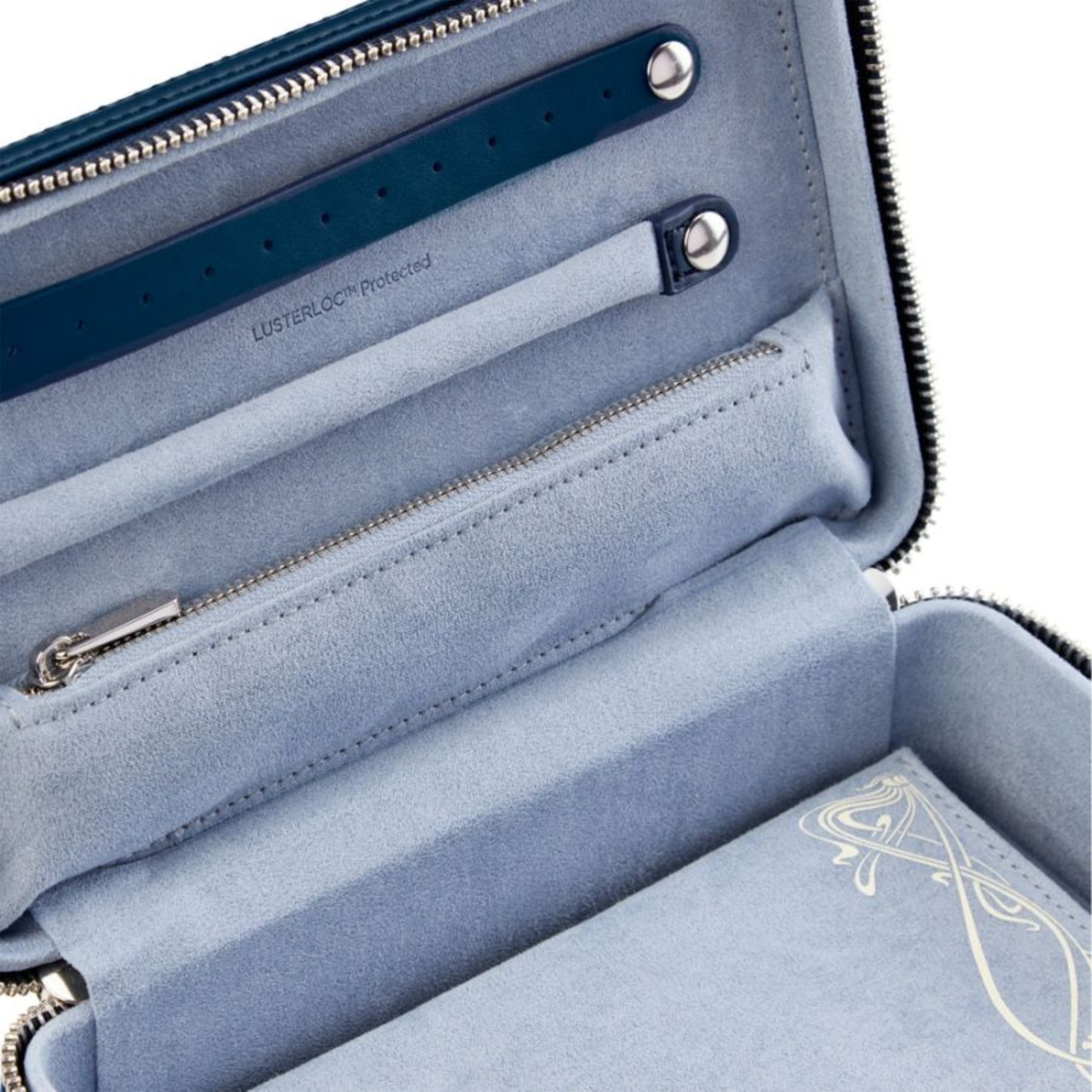 WOLF X LIBERTY All Over Ianthe Navy Medium Jewelry Zip Case 381217