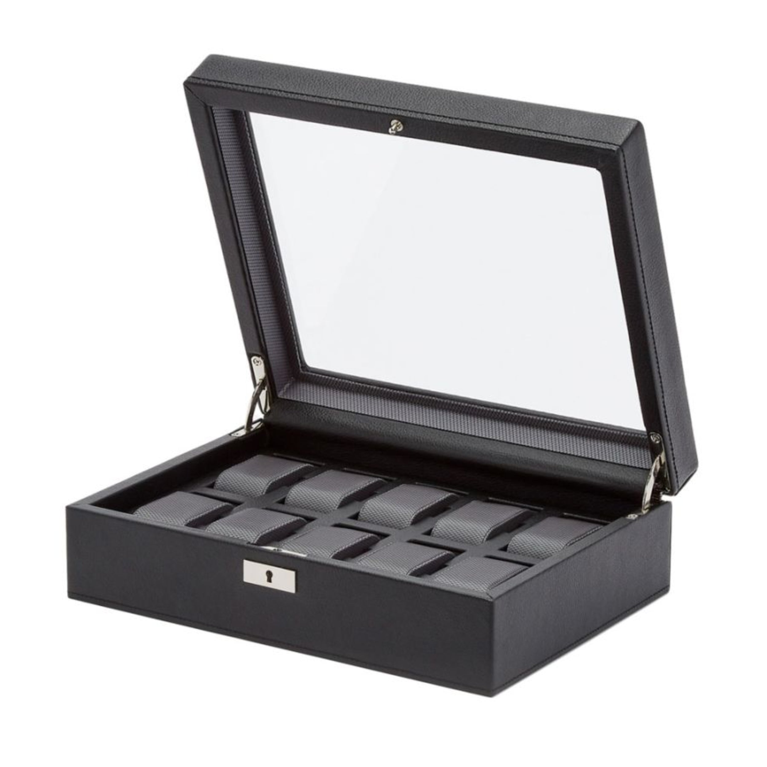 Wolf Classic 10 Piece Black Vegan Leather Watch Box 466102
