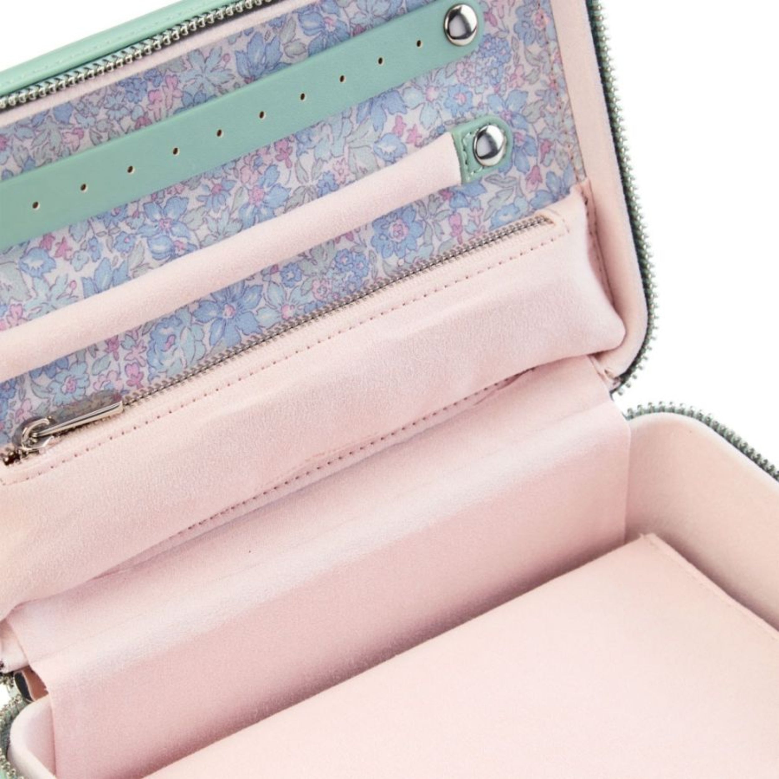 WOLF X LIBERTY All Over Ianthe Sage Green Medium Jewelry Zip Case 381251