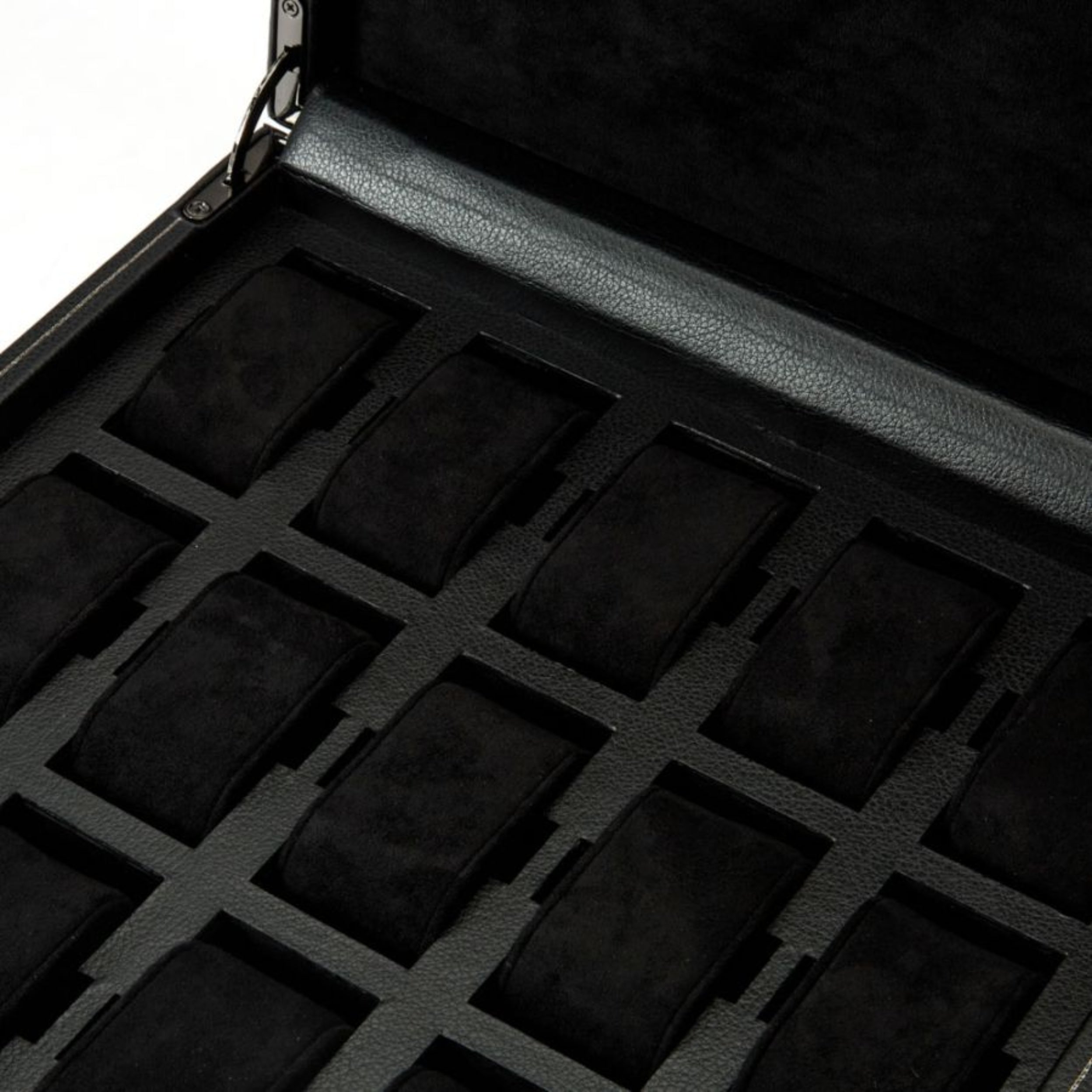 Wolf British Racing Black Vegan Leather 15 Piece Watch Box 793202