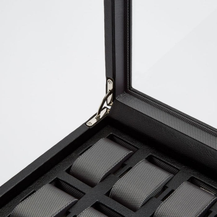 Wolf Classic 10 Piece Black Watch Box with Drawer 466202