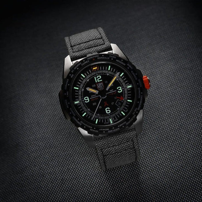 Luminox Bear Grylls 45mm Survival Pilot Black Dial With Orange-Tipped GMT Hand Men's Watch XB.3761