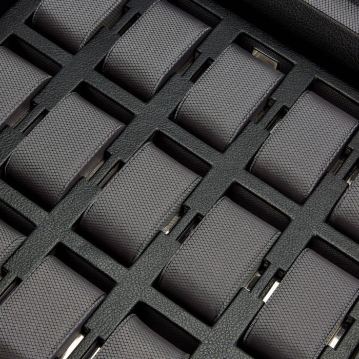 Wolf Classic 15 Piece Black Vegan Leather Watch Box 466302