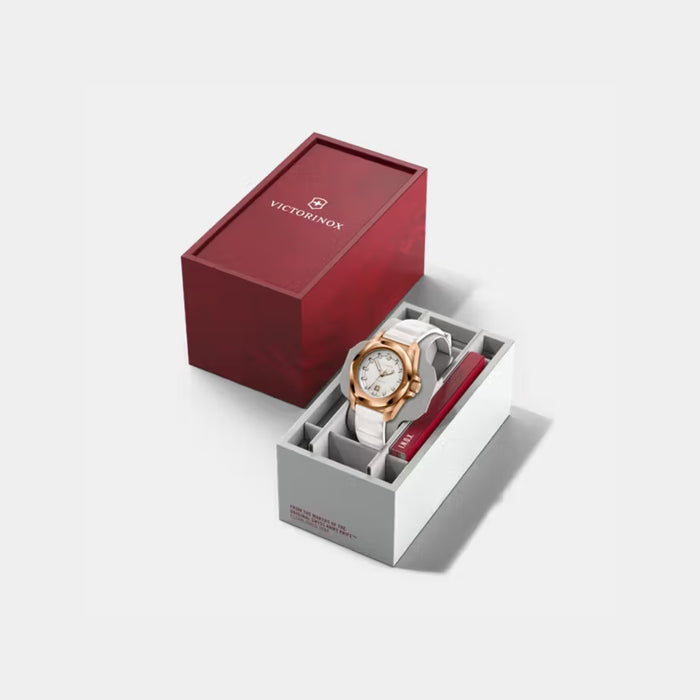 Victorinox INOX Grainy White Dial With Rose Gold Bezel Quartz Women's Watch 242037