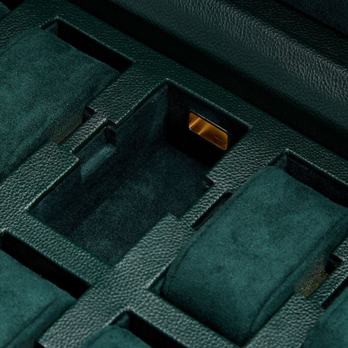 Wolf British Racing Green Vegan Leather 15 Piece Watch Box 793241