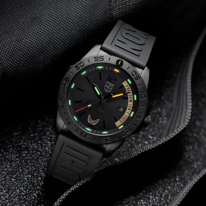Luminox VOLITION AMERICA 'Freedom Isn't Free' 44mm Black Dial Dive Men's Watch XS.3121.BO.VOL.FR